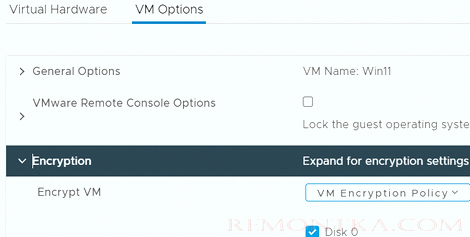 зашифровать виртуальную машину на vmware esxi