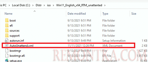 AutoUnattend.xml скопировать на установочную флешку Windows 11