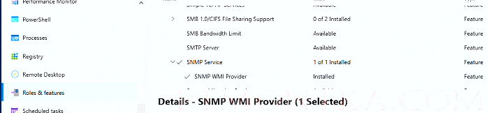 Установка SNMP через Windows Admin Center