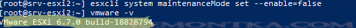 версию esxi была обновлена