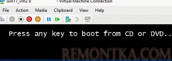 Загрузка виртуальной машины с установочного образа Windows 11
