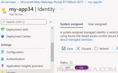 managed identity System assigned в sql azure