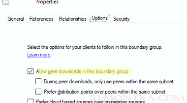 разрешить оптимизацию доставки для границы группы SCCM