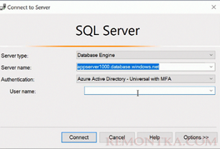 SQL Server Management Studio подключение к azure DB с помощью MFA