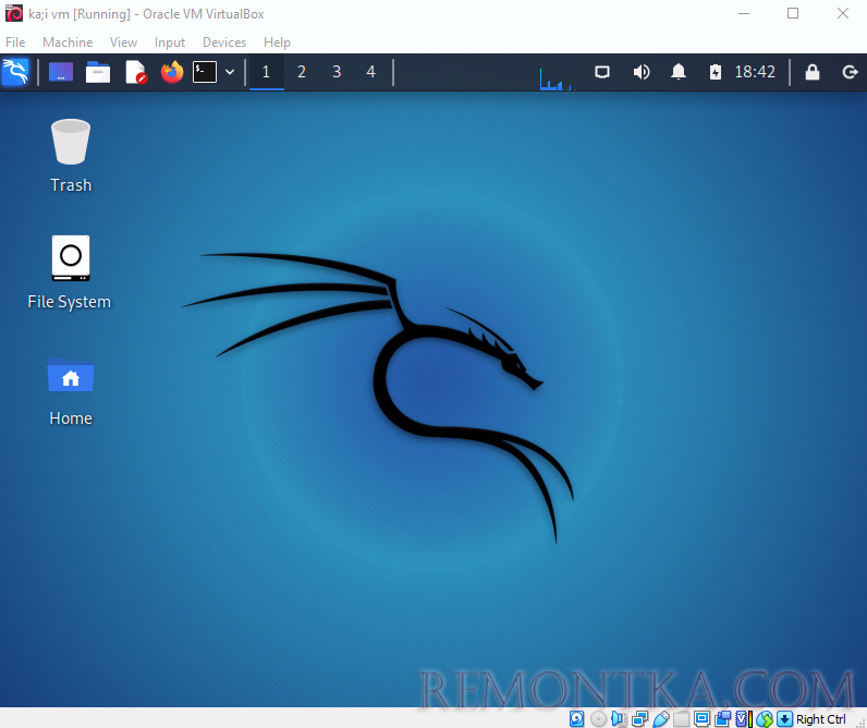 рабочий стол Kali Linux