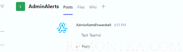 powershell отправить сообщение в канал teams