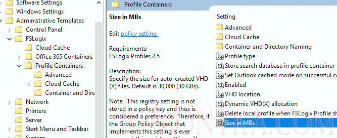 групповые политики FSLogix 