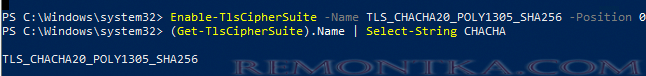 TLS_CHACHA20_POLY1305_SHA256 включить cipher suite