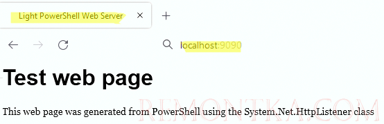 простой http веб сервер с помощью powershell