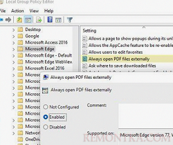 Групповая политика Always open PDF files externally