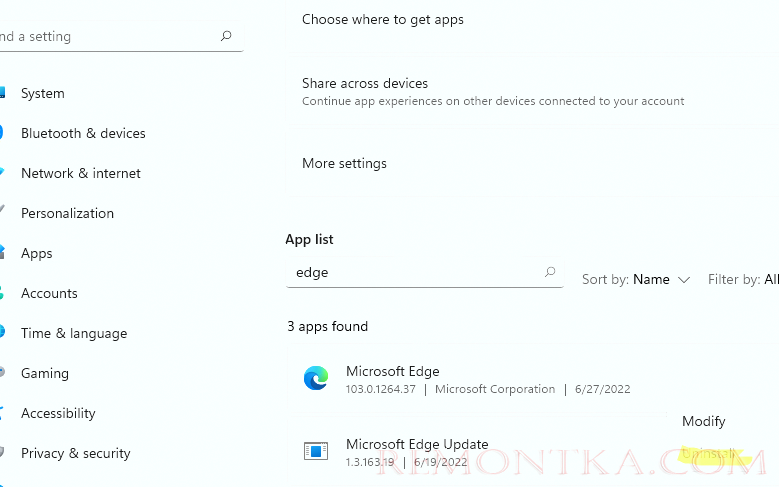 нельзя удалить браузер Microsoft Edge в Windows 11