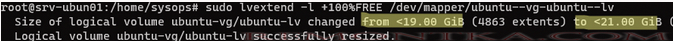 увеличить lvm том в ubuntu