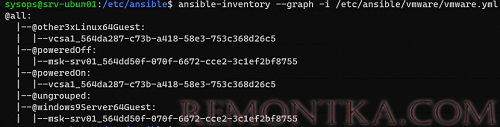 ansible-inventory инвентаризация хостов esxi