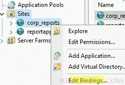 IIS - Edit Bindings