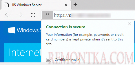 Проверка безопасного HTTPS подключения к сайту IIS