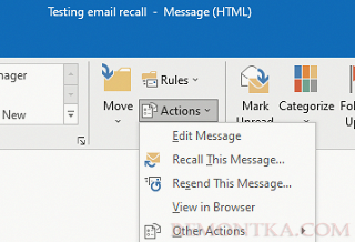Recall This Message Как отменить отправку (отозвать) письмо