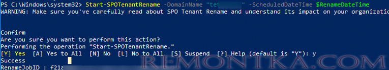 Start-SPOTenantRename - переименовать домен/тенант SharePoint Online