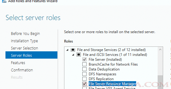 включить File Server Resource Manager в Windows Server