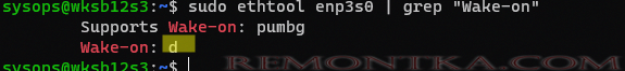 ethtool - включить Wake On Lan в Linux
