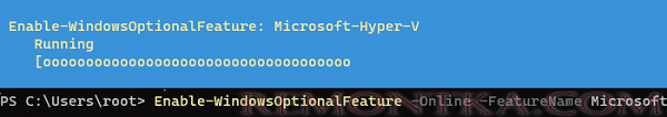 Enable-WindowsOptionalFeature включить Microsoft-Hyper-V 