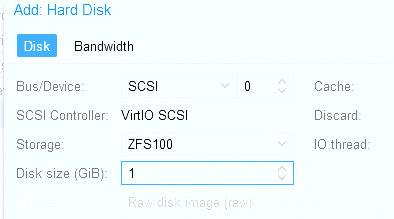 Добавить SCSI диск в Proxmox