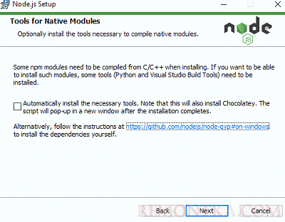 автоматическая установка сред компиляции для node.js