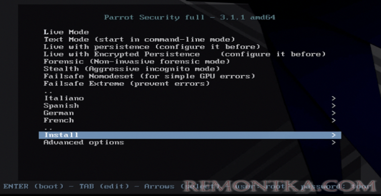 Установка Parrot Security ОС
