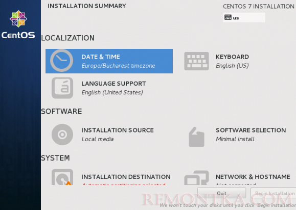 Установка CentOS 7