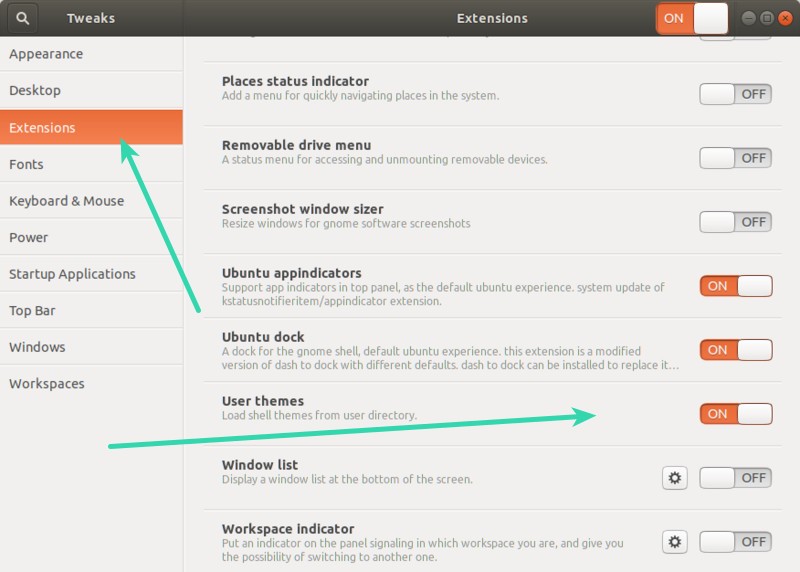 Как установить тему в Ubuntu 17.10