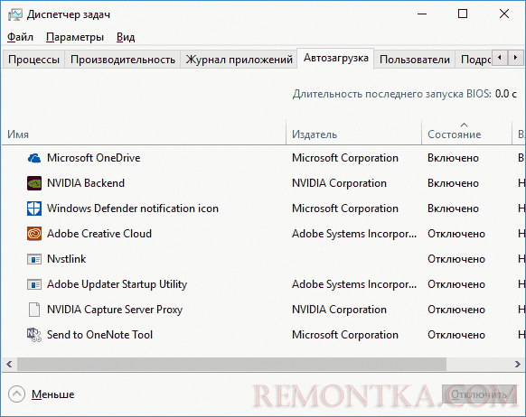Программы в автозагрузке Windows