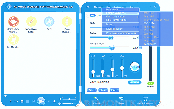 Программа AV Voice Changer Software Diamond