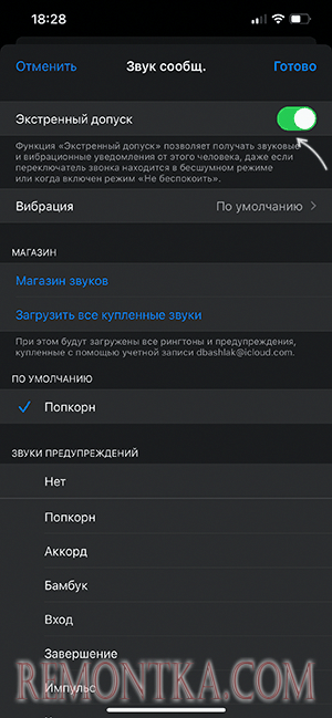 Включить экстренный допуск для сообщений на iPhone