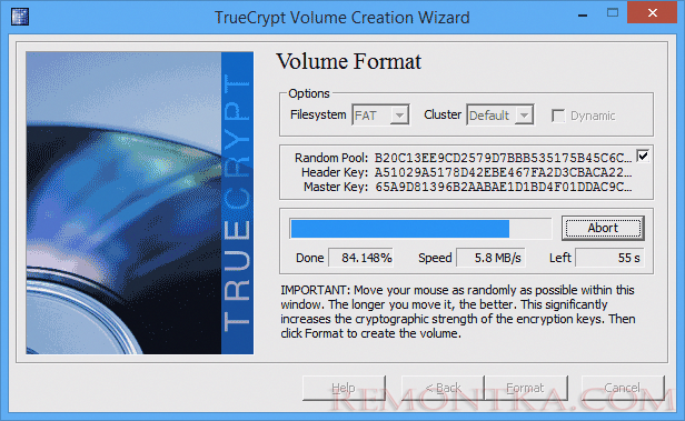 Форматирование зашифрованного раздела