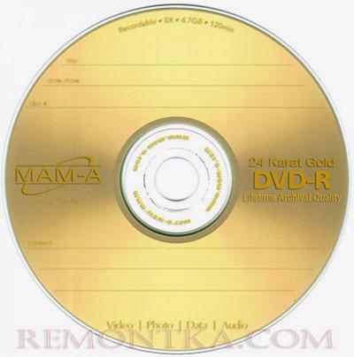 Диск Mitsui Mam-a Gold Archival DVD-R