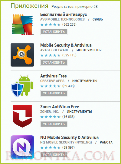 Антивирусы для андроид на Google Play
