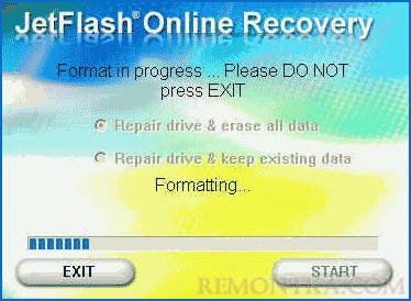 Ремонт флешки в JetFlash Online Recovery