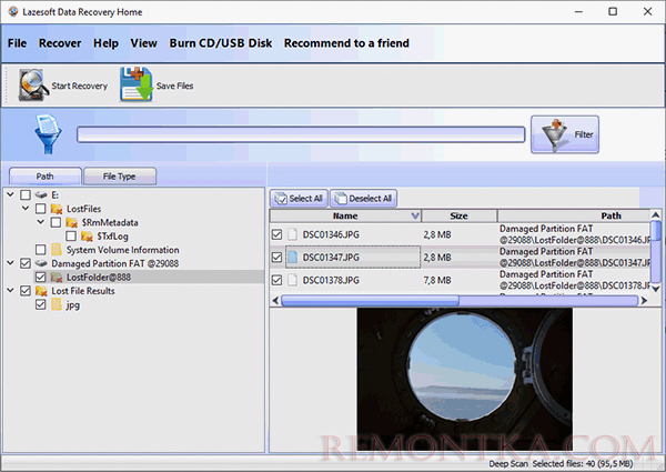 Найденные для восстановления файлы