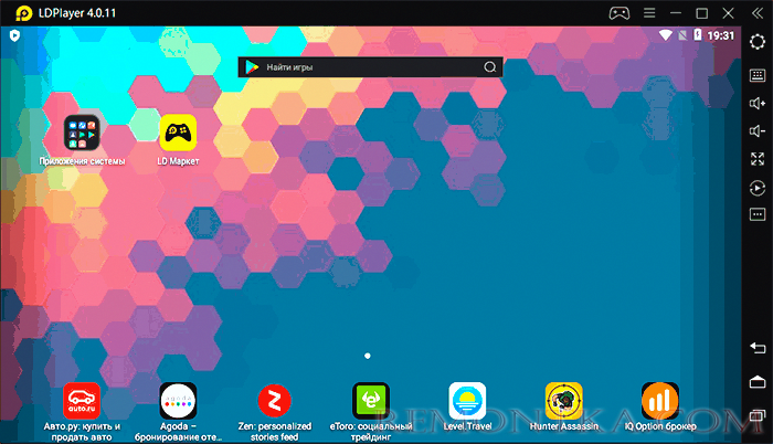 Главное окно эмулятора LDPlayer