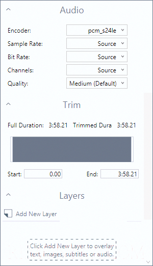 Дополнительные настройки видео конвертера