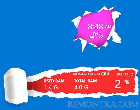 Пример виджетов Rainmeter