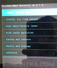 Перезагрузка устройства в Recovery Mode