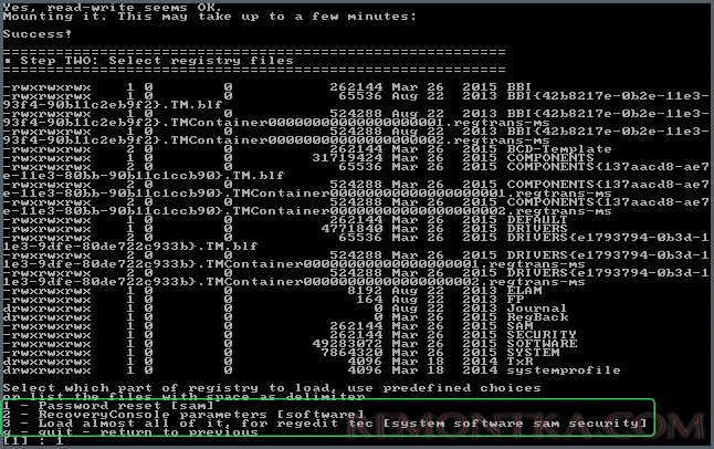 Выбираем сброс пароля