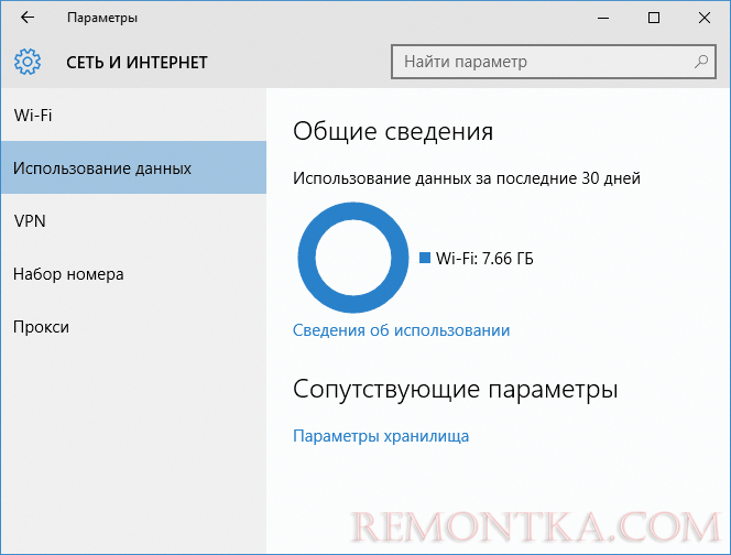 Использование данных в настройках Windows 10