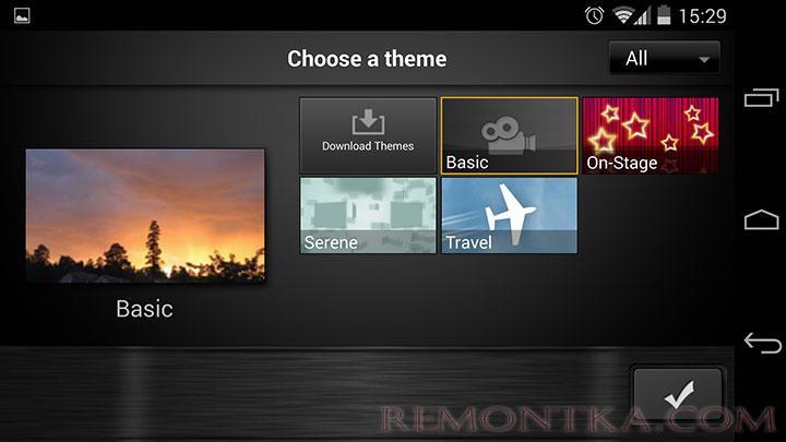 Темы для видео в редакторе