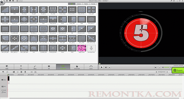 Переходы между видео