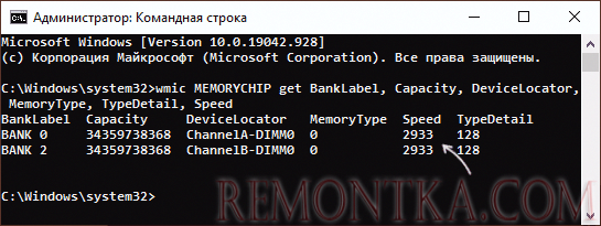Частота памяти в командной строке