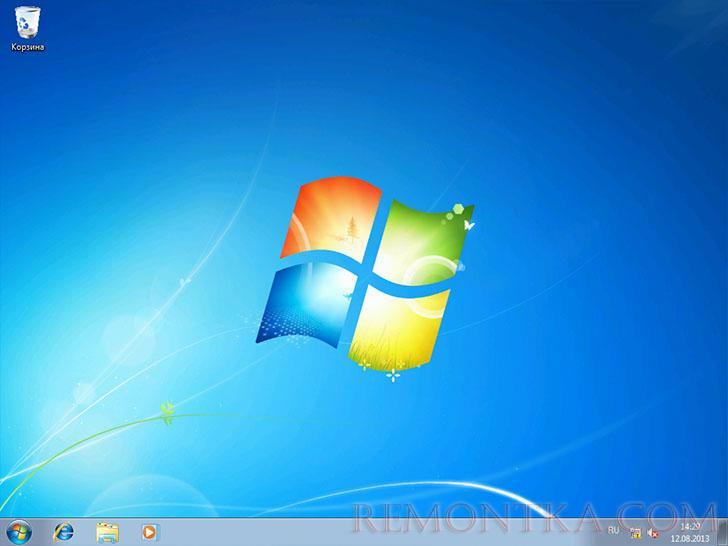 Установка Windows 7 завершена