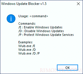 Использование Windows Update Blocker в командной строке
