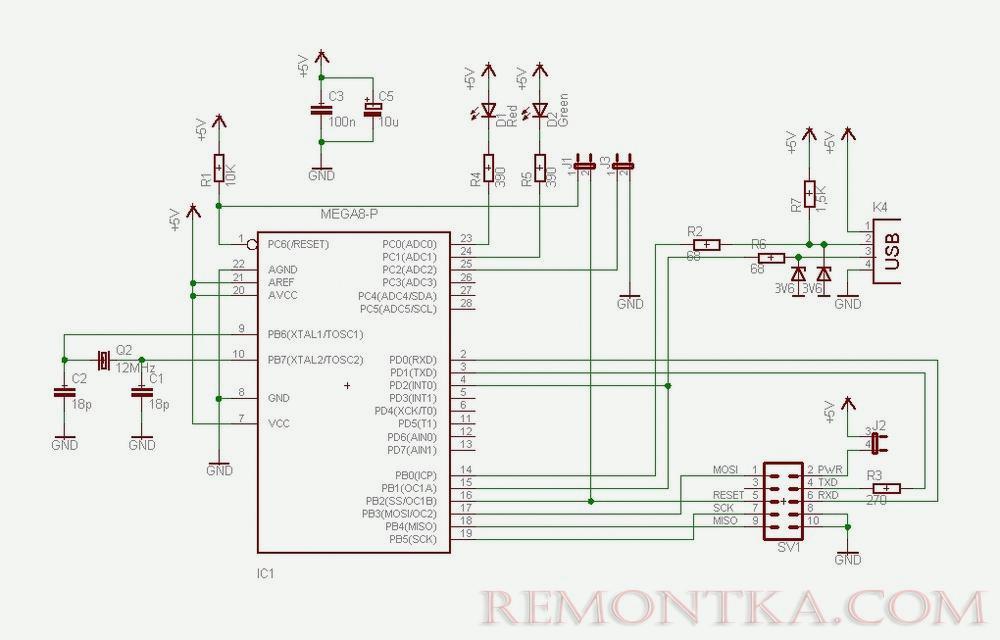 USBasp - USB программатор для программирования микроконтроллеров AVR