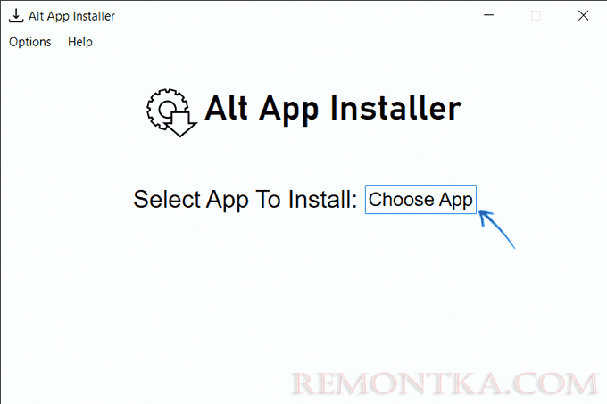 Выбор приложения в Alt App Installer